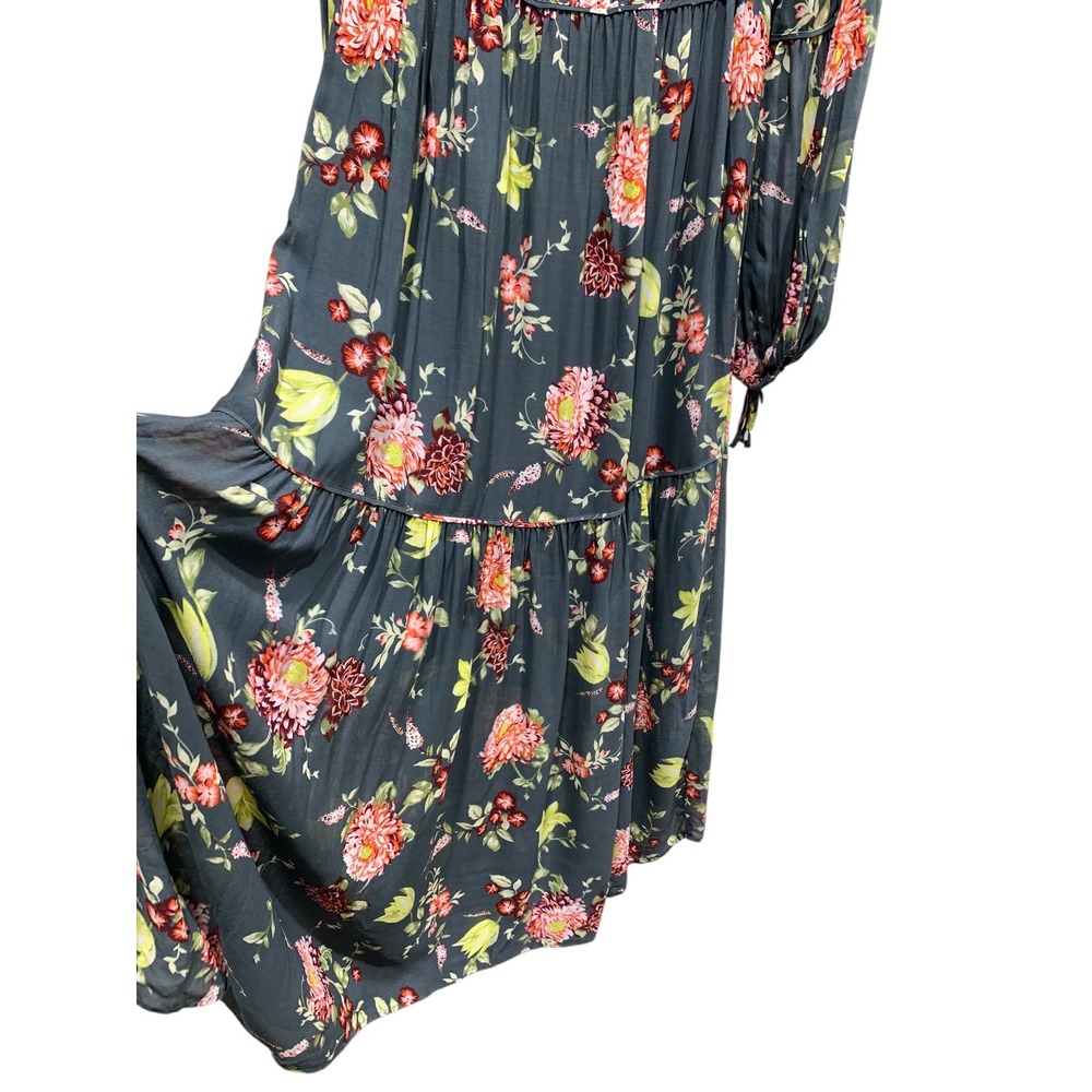 Anthropologie Evelin Maxi Dress Long Puff Sleeve Tiered Square Neck Womens M - Picture 5 of 10